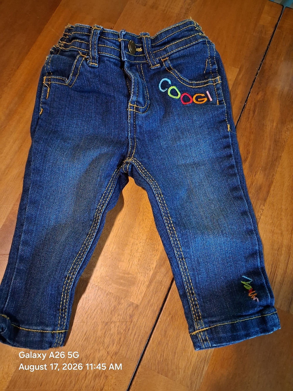 COOGI Dark Blue Kids Denim Jeans with Multicolor Logo